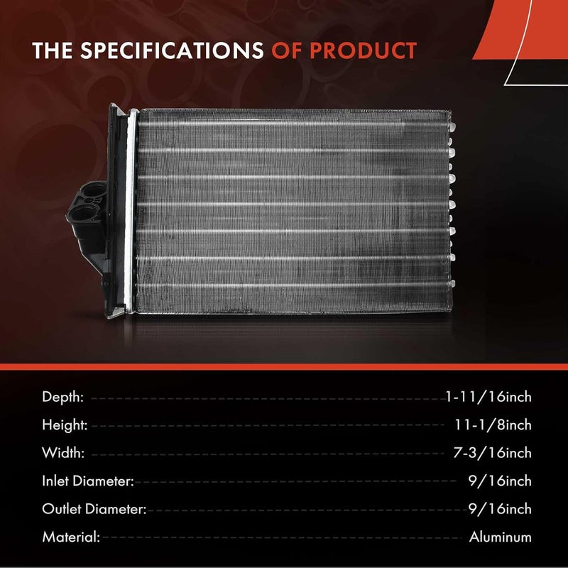 A-Premium Front HVAC Heater Core Compatible with Chrysler Grand Voyager 1996-2002, Pacifica 2004, Town & Country/Voyager 1996-2005 & Dodge Caravan/Grand Caravan 96-05 & Plymouth Grand (Voyager) 96-00 - Image 3